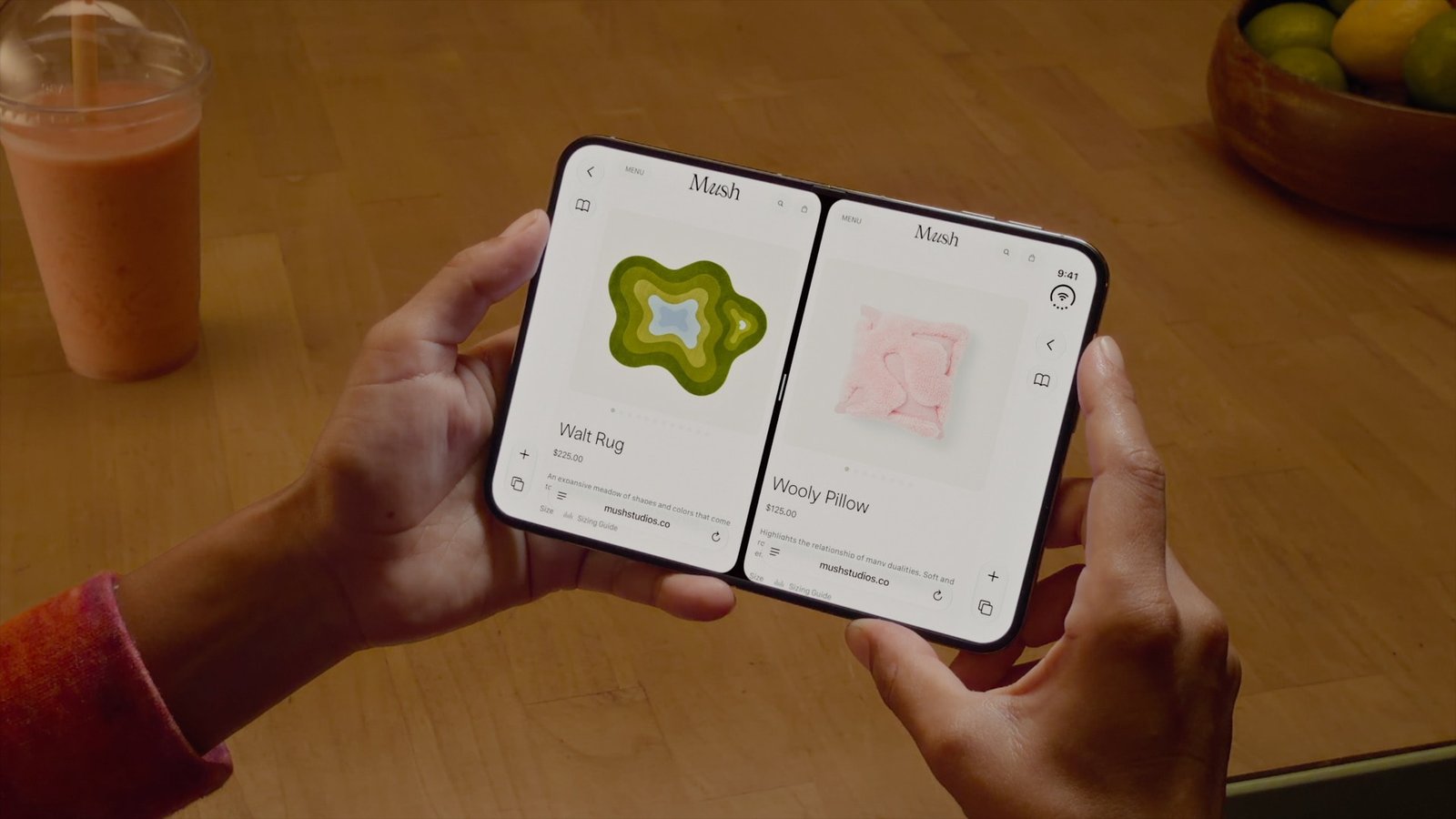 Split View multitasking on the iPhone Duo inner display