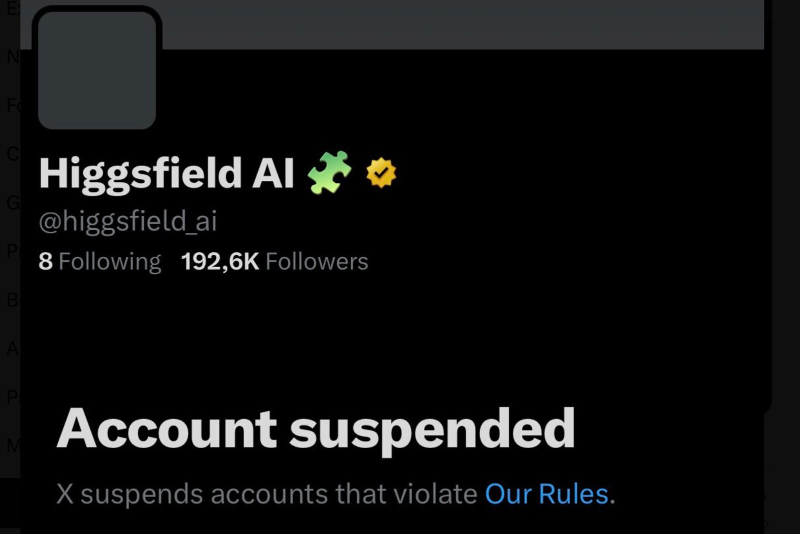 Higgsfield AI X Account Suspended – What Just Happened