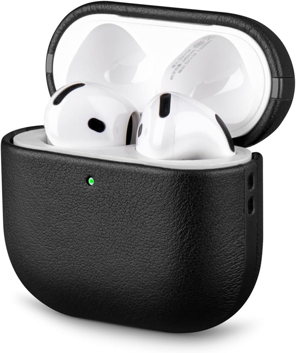 LOPIE handmade black leather case for AirPods 5 and AirPods 4
