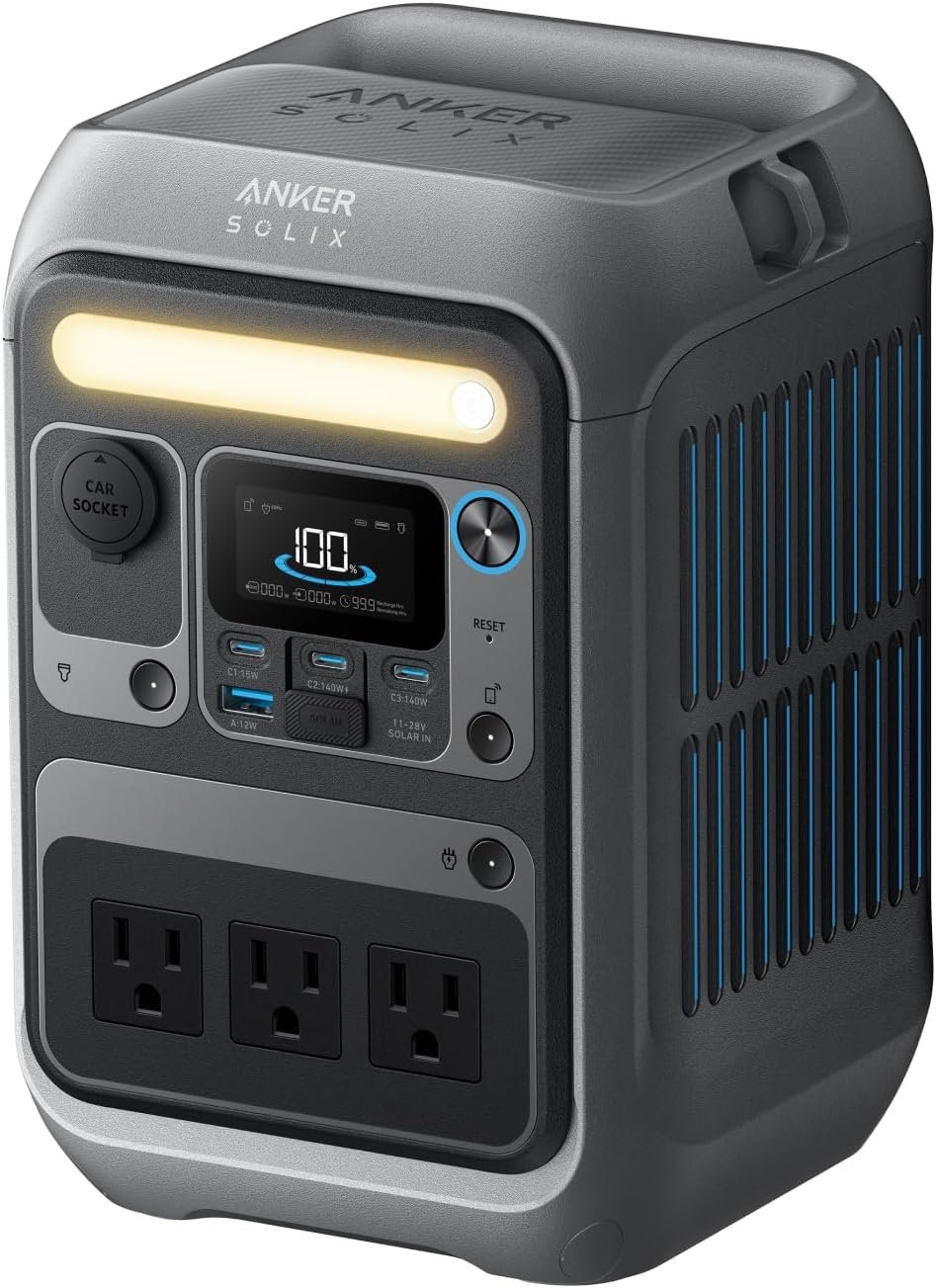 Anker SOLIX C300 portable power station with 288Wh LiFePO4 battery