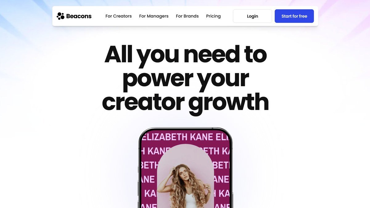 Beacons pricing page showing Free, Creator, Creator Plus and Creator Max plans
