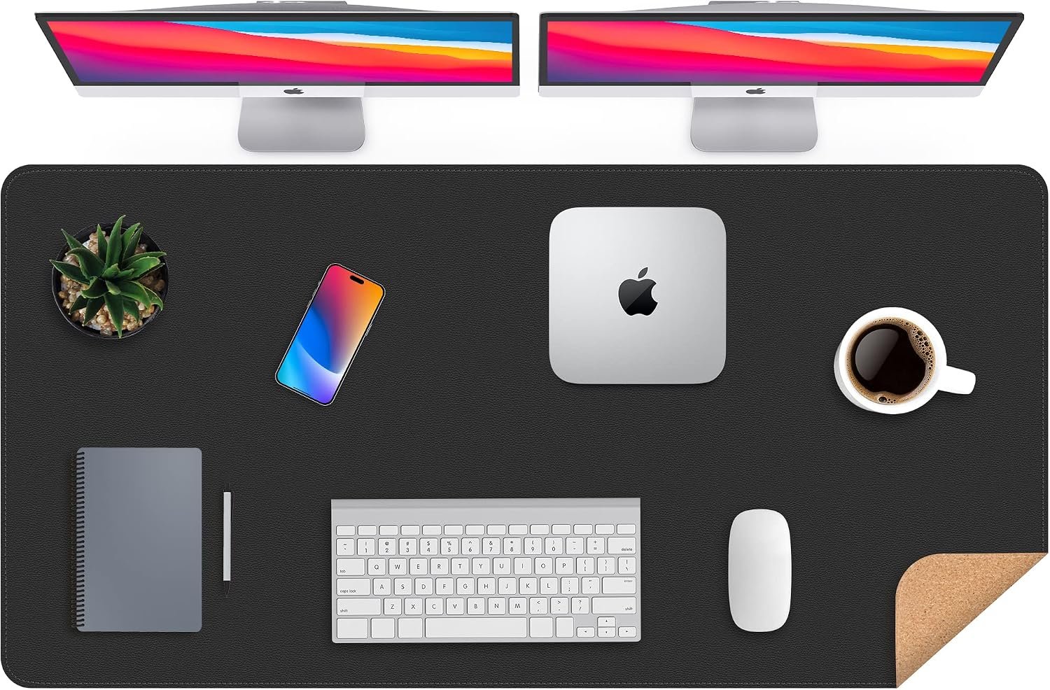 AFIING large desk mat 47 by 23.6 inches in black