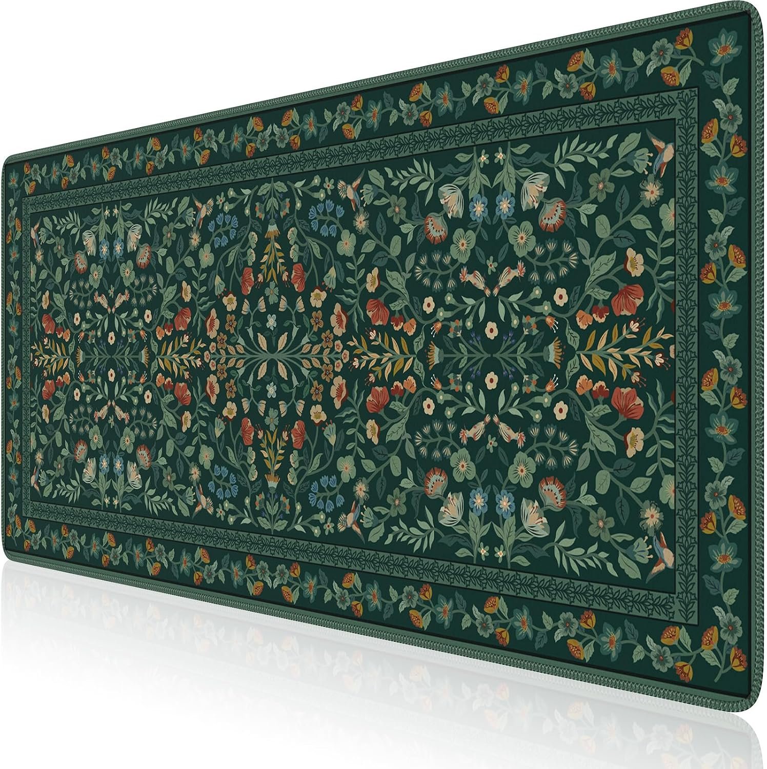 iCasso desk mat in deep green with stitched edges