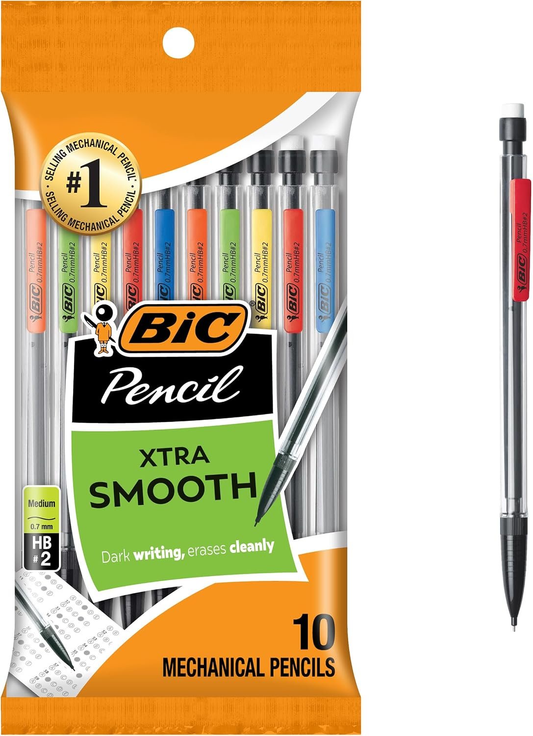 BIC Xtra-Smooth mechanical pencils 0.7mm 10-count pack
