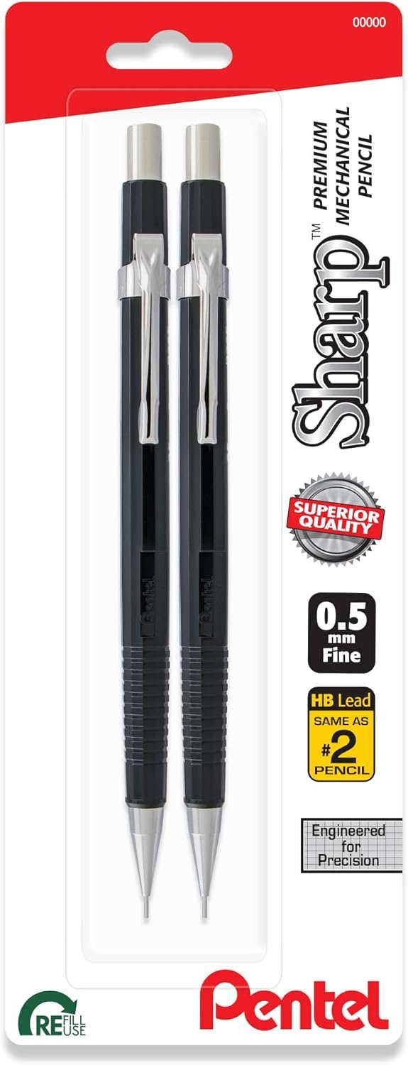 Pentel Sharp P205 0.5mm mechanical pencil two pack