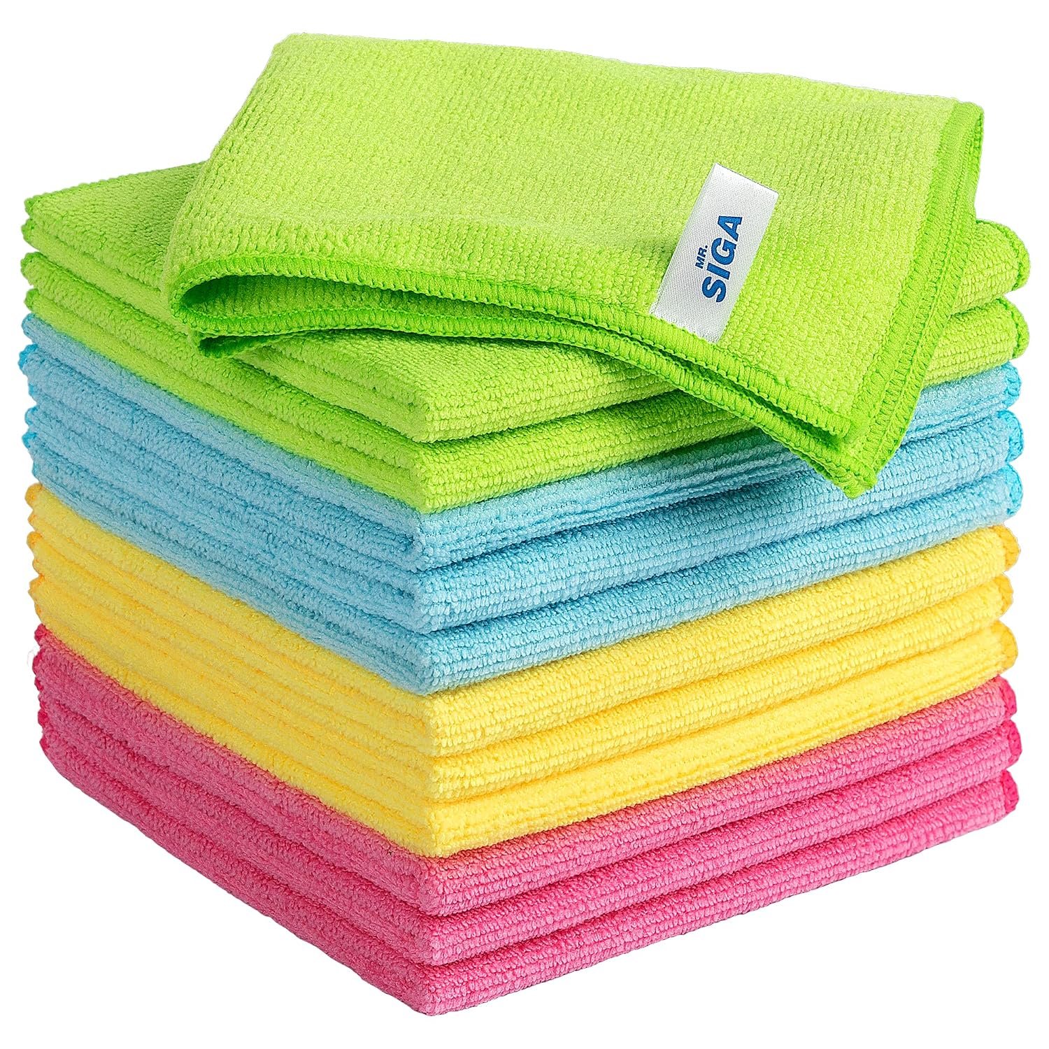 MR.SIGA streak free microfiber cleaning cloths 12 pack