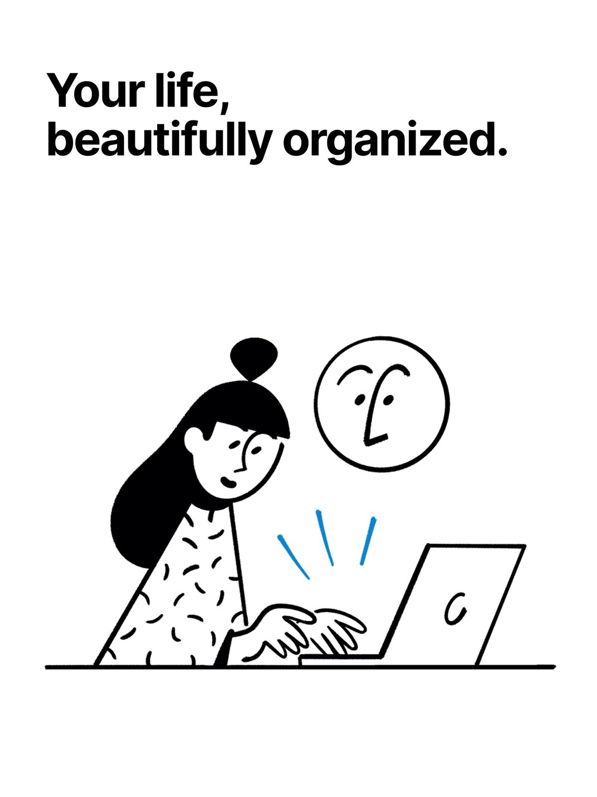 Notion App Store screenshot with the tagline about organising your life