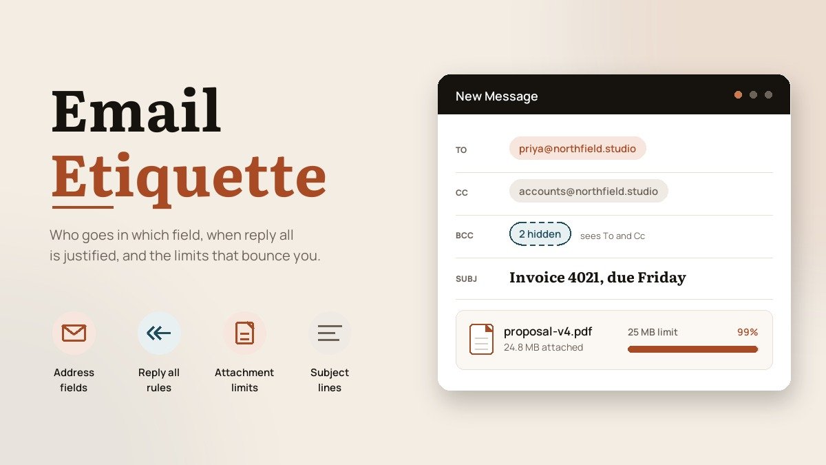 Email Etiquette Rules: CC, BCC, Reply All and Attachment Limits