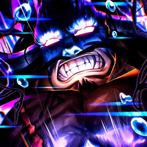 Haze Seas game icon showing a shouting pirate character lit in blue and purple
