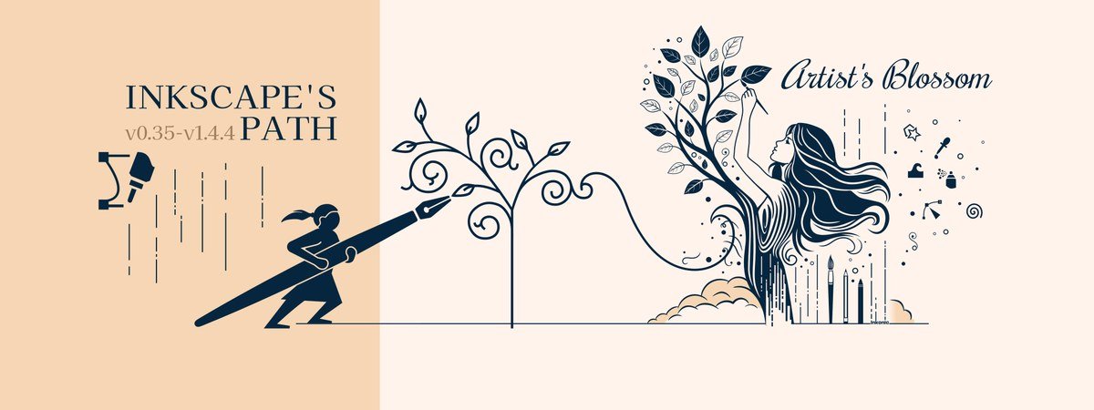 Inkscape 1.4.4 artwork promoting the free open source SVG vector editor