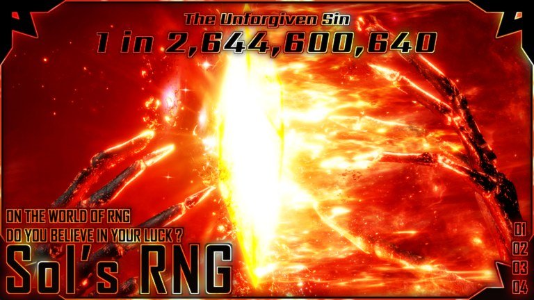 Sol&rsquo;s RNG screen showing a one in 2,644,600,640 aura burning orange