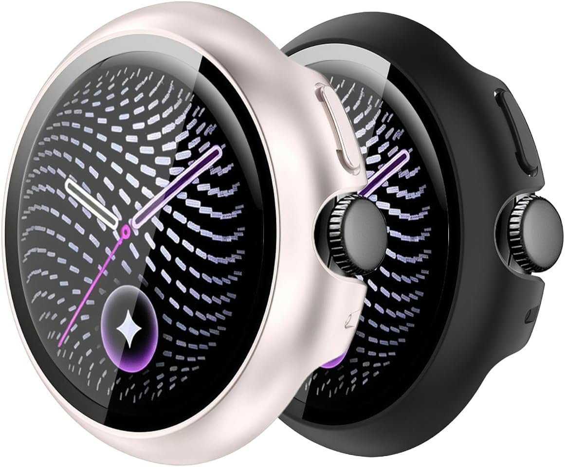 Two-in-one PC case with integrated tempered glass for the 41mm Google Pixel Watch 5