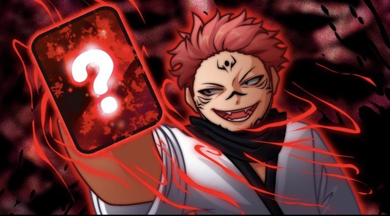 A red-haired character holding a glowing card in Anime Card Clash