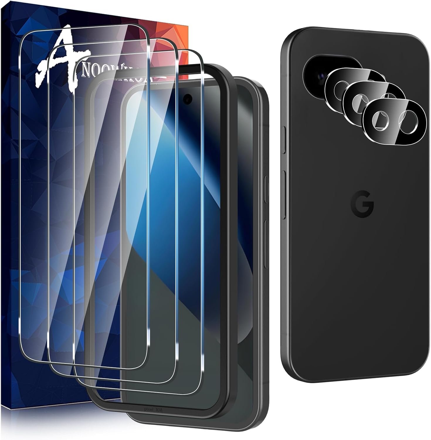 Anoowkoa three-pack screen and camera lens protectors for Google Pixel 10a