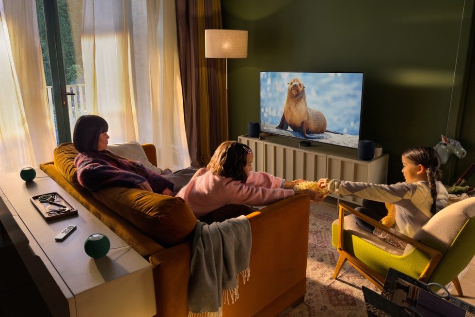 Apple TV 4K running a film in a living room home theatre setup