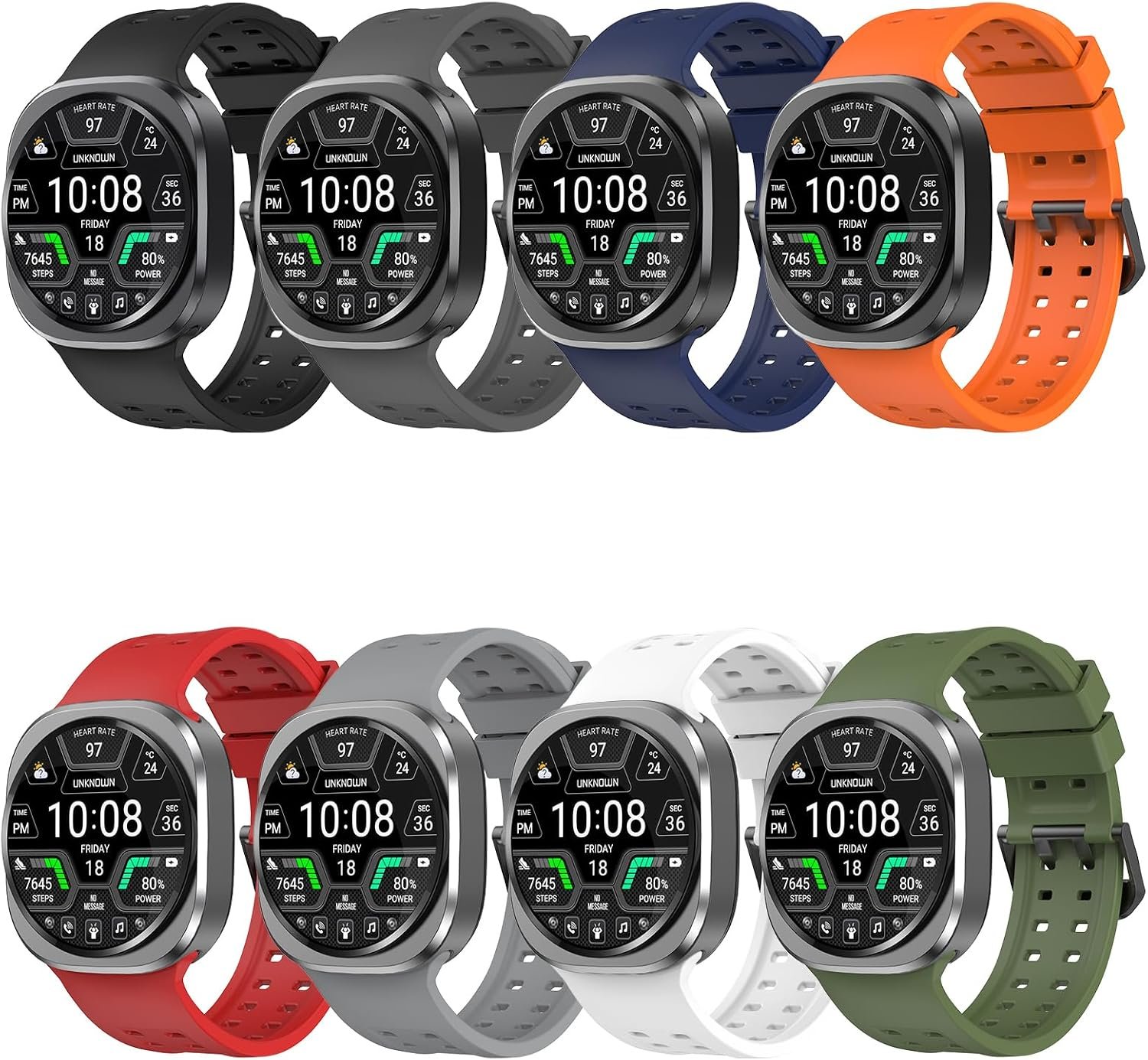 Astorgos eight pack silicone sport bands for the Samsung Galaxy Watch Ultra 2