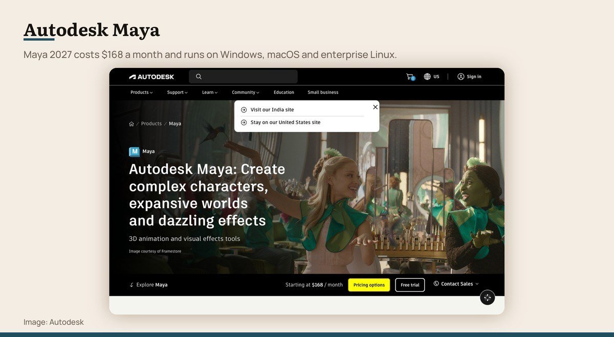The Autodesk Maya 2027 product page