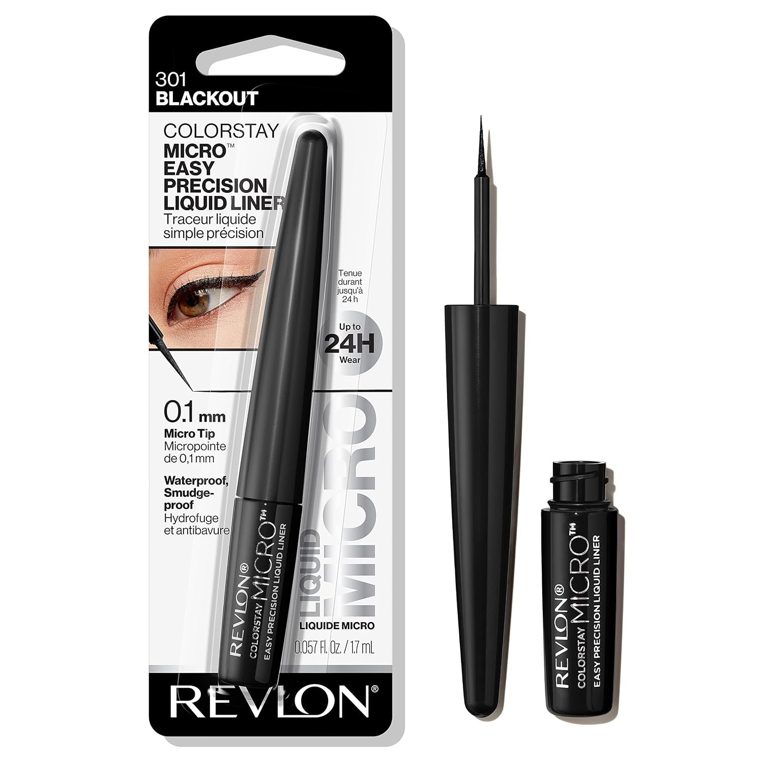 Revlon ColorStay Micro Easy Precision liquid liner shown on its retail card