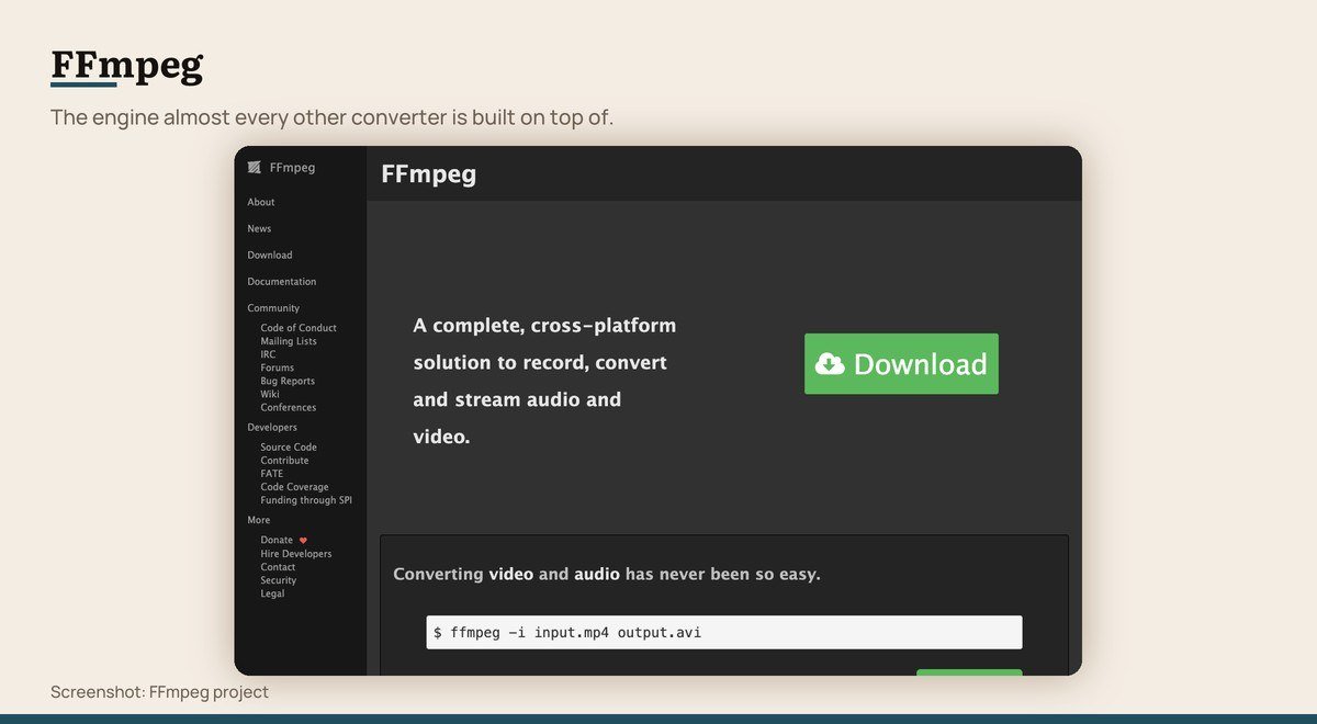 FFmpeg shown on the FFmpeg project page