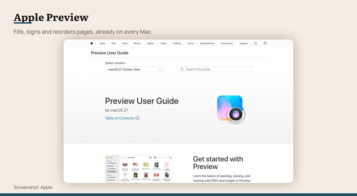 Apple Preview shown on the Apple page