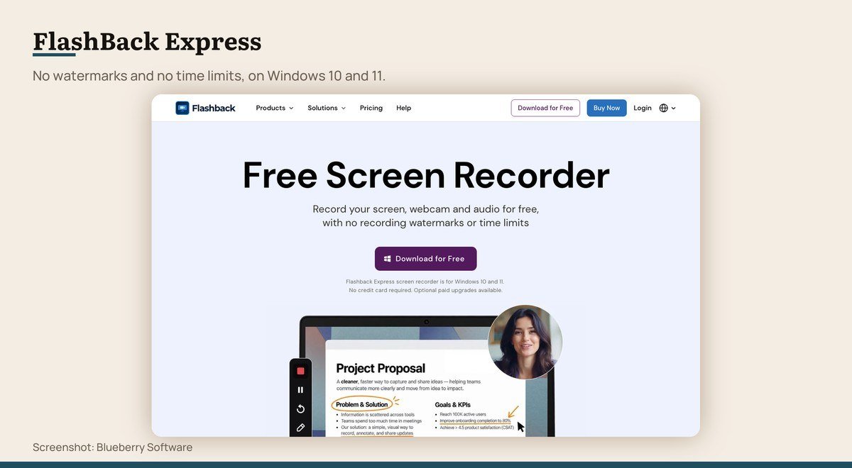 FlashBack Express shown on the Blueberry Software page