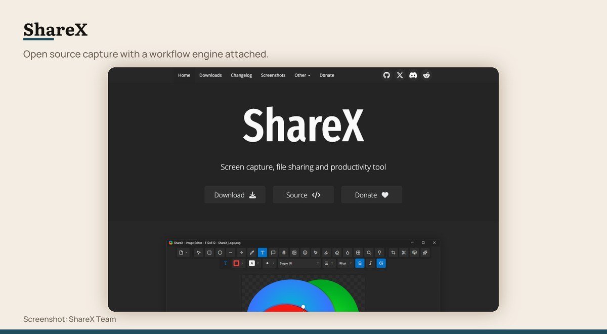 ShareX shown on the ShareX Team page