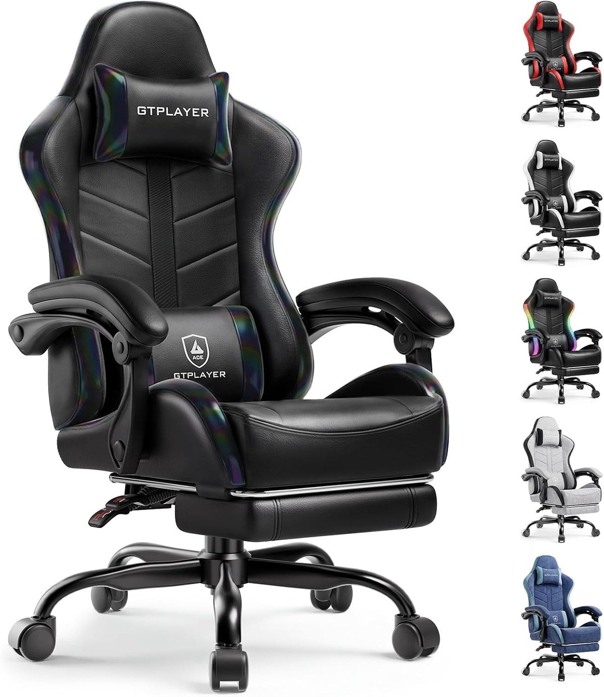 GTPLAYER Gaming Chair, Iridescent Black gaming chair