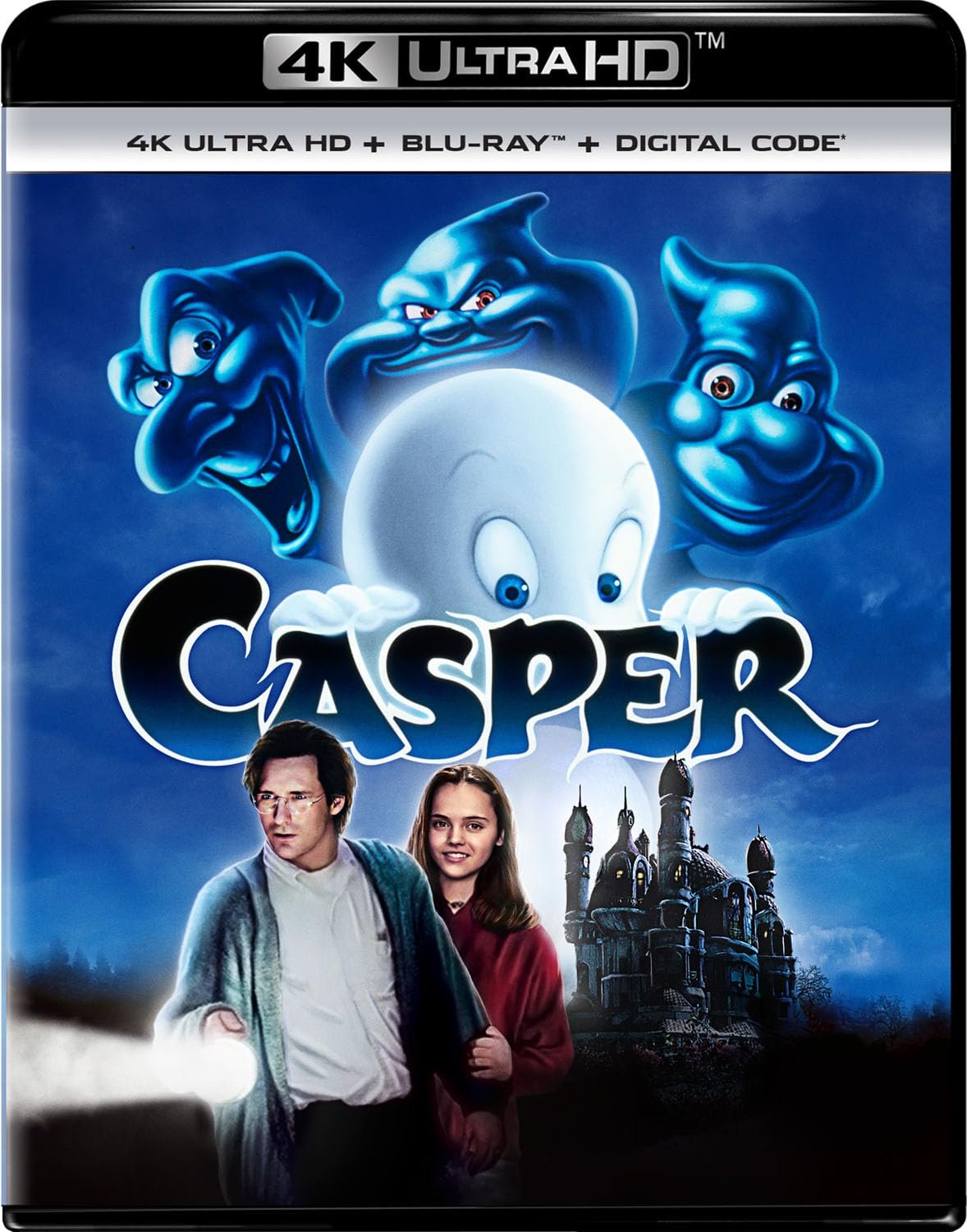 Casper 4K Ultra HD cover showing the friendly ghost above a castle