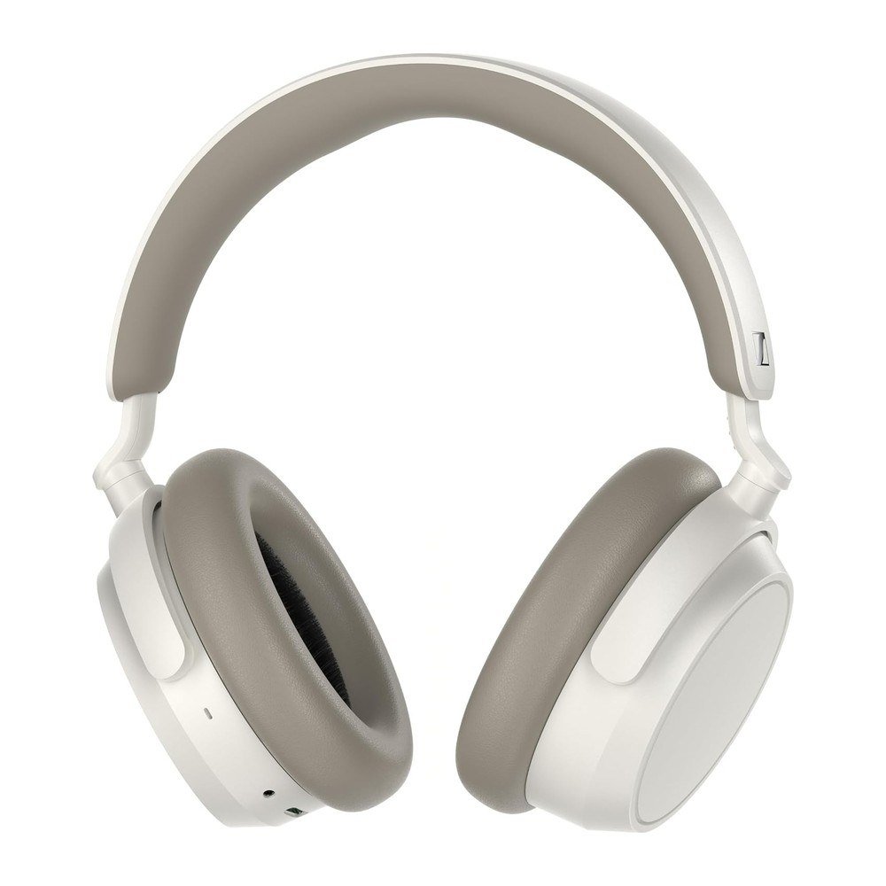 White Sennheiser ACCENTUM Plus wireless over-ear headphones with hybrid noise cancelling