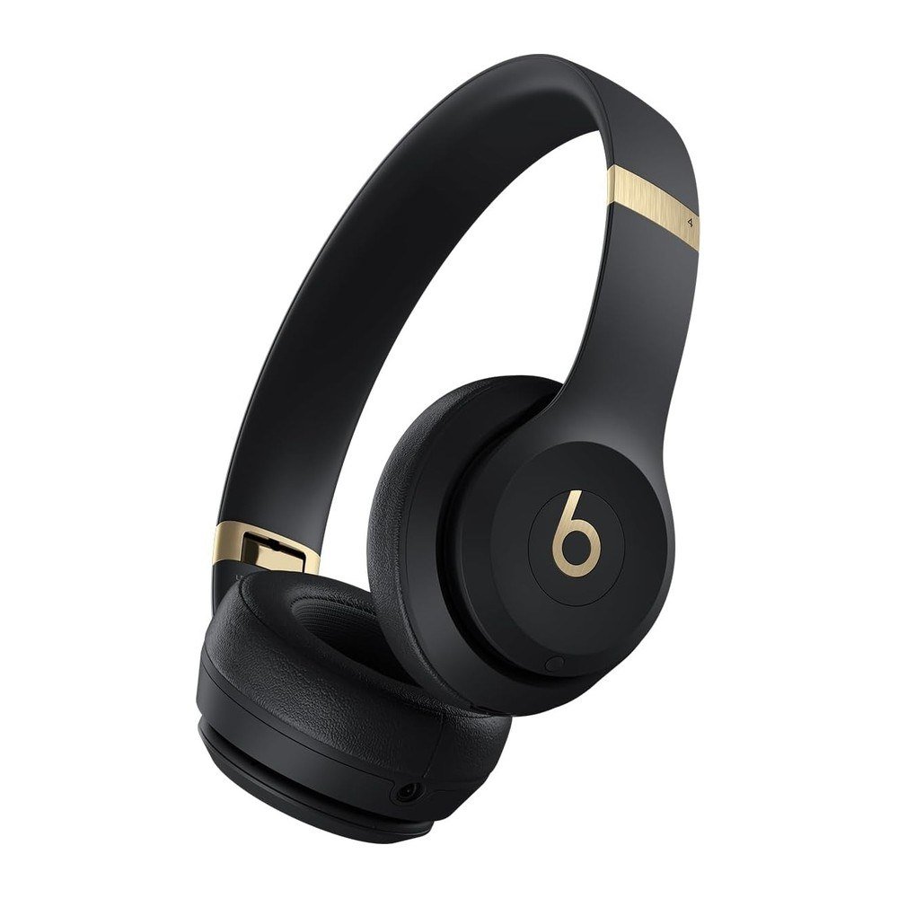 Black and gold Beats Solo 4 wireless on-ear Bluetooth headphones