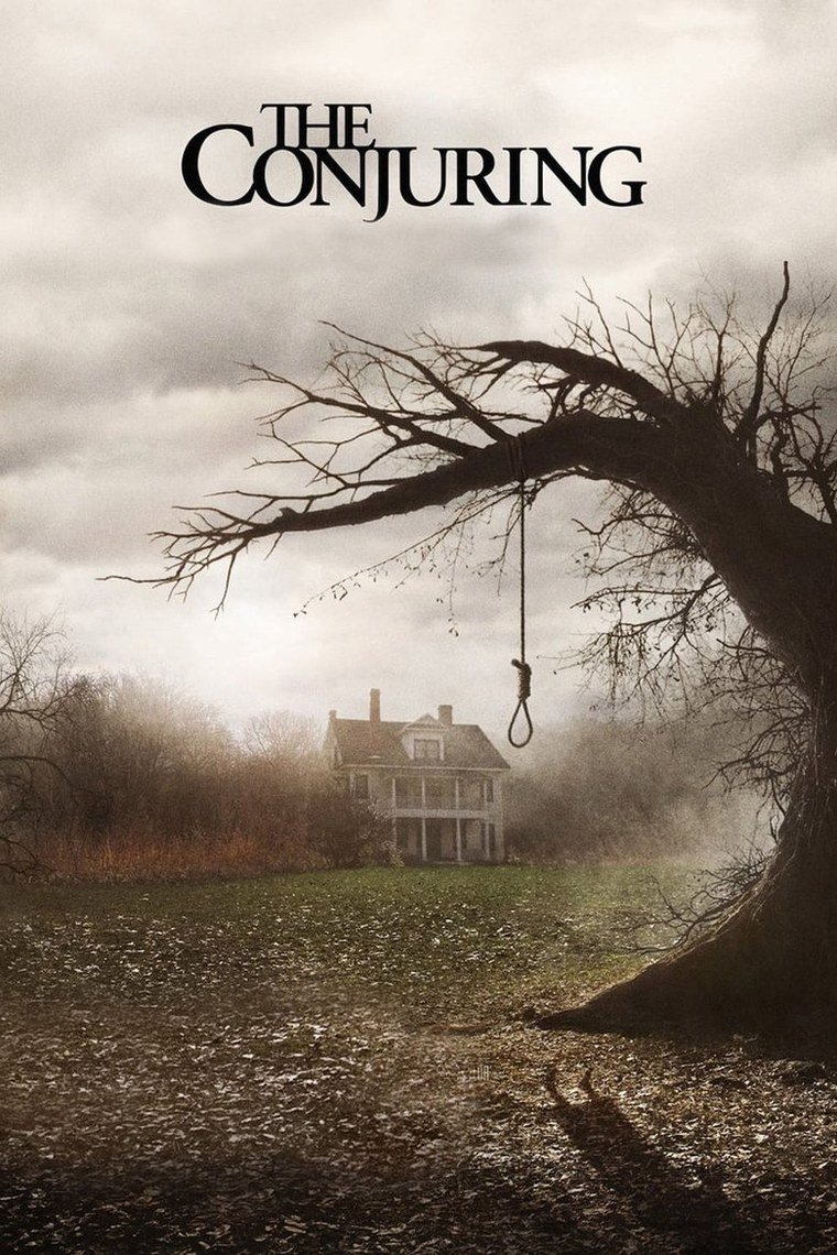 The Conjuring poster showing a farmhouse with a noose hanging from a tree