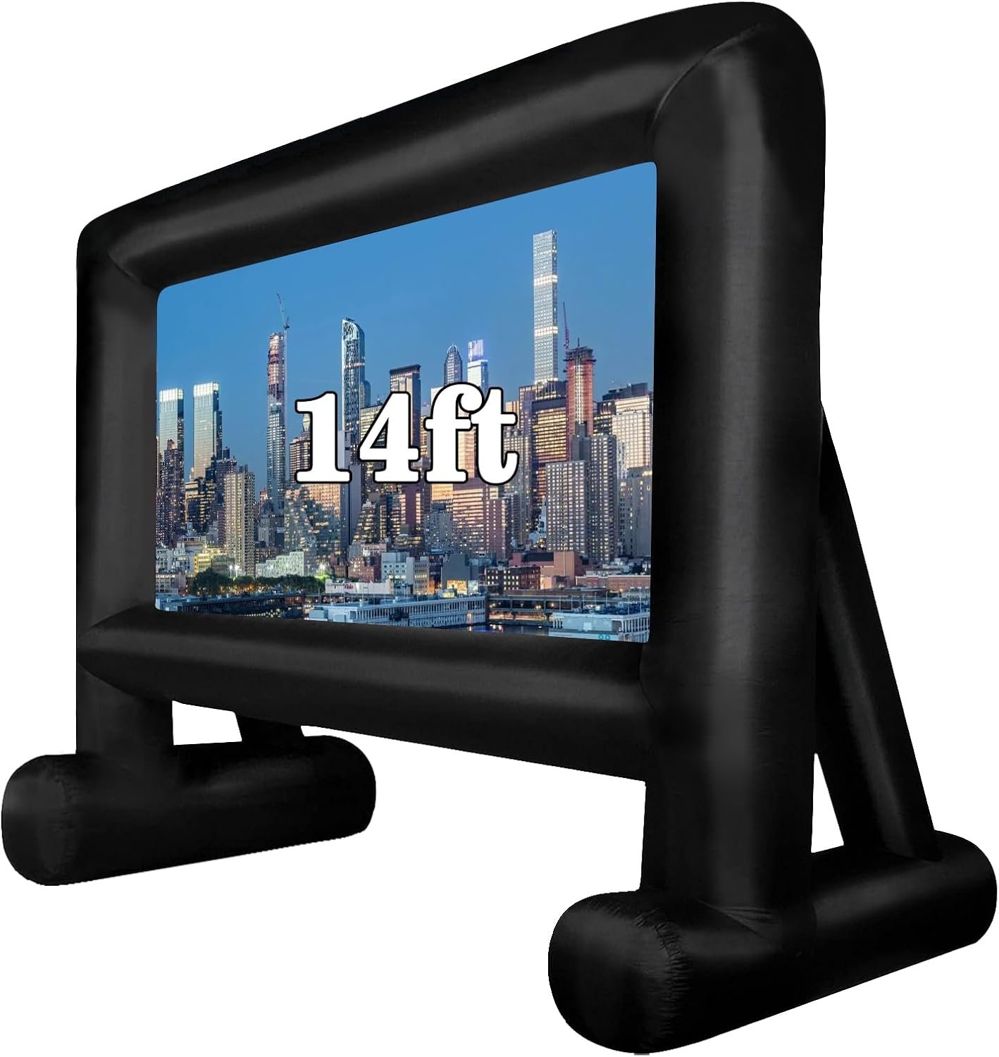 QILEBA 14 foot inflatable projector movie screen with its 100 watt blower