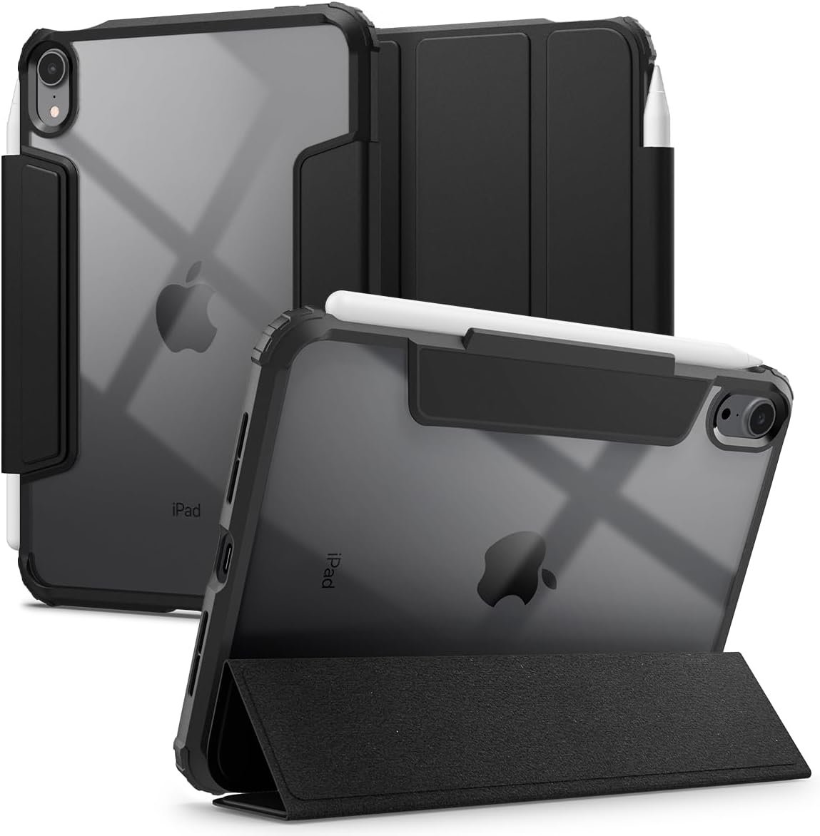 Spigen Ultra Hybrid Pro iPad mini case with a clear back and faux leather front cover