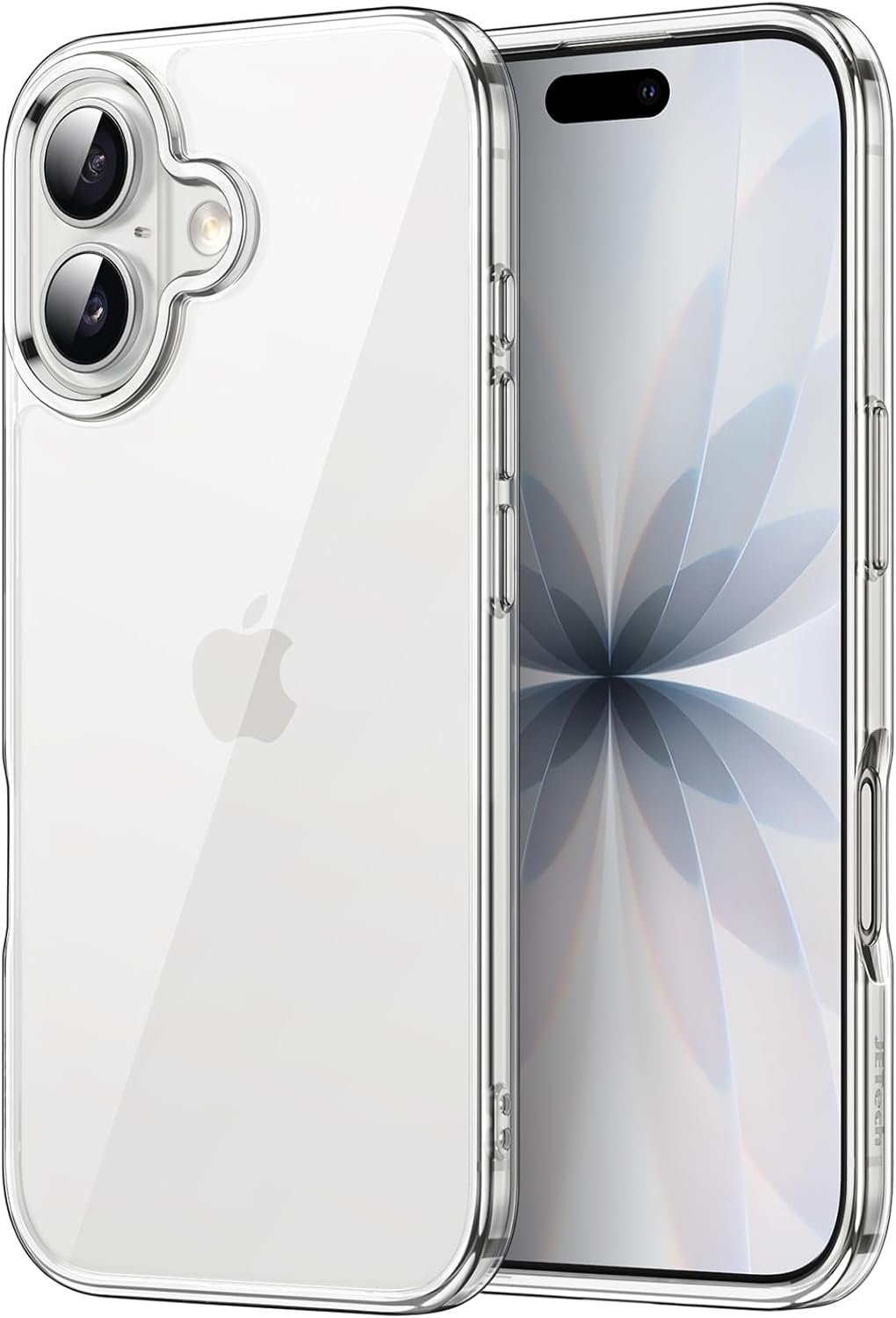 JETech clear iPhone 17 case showing the raised bezel around the camera