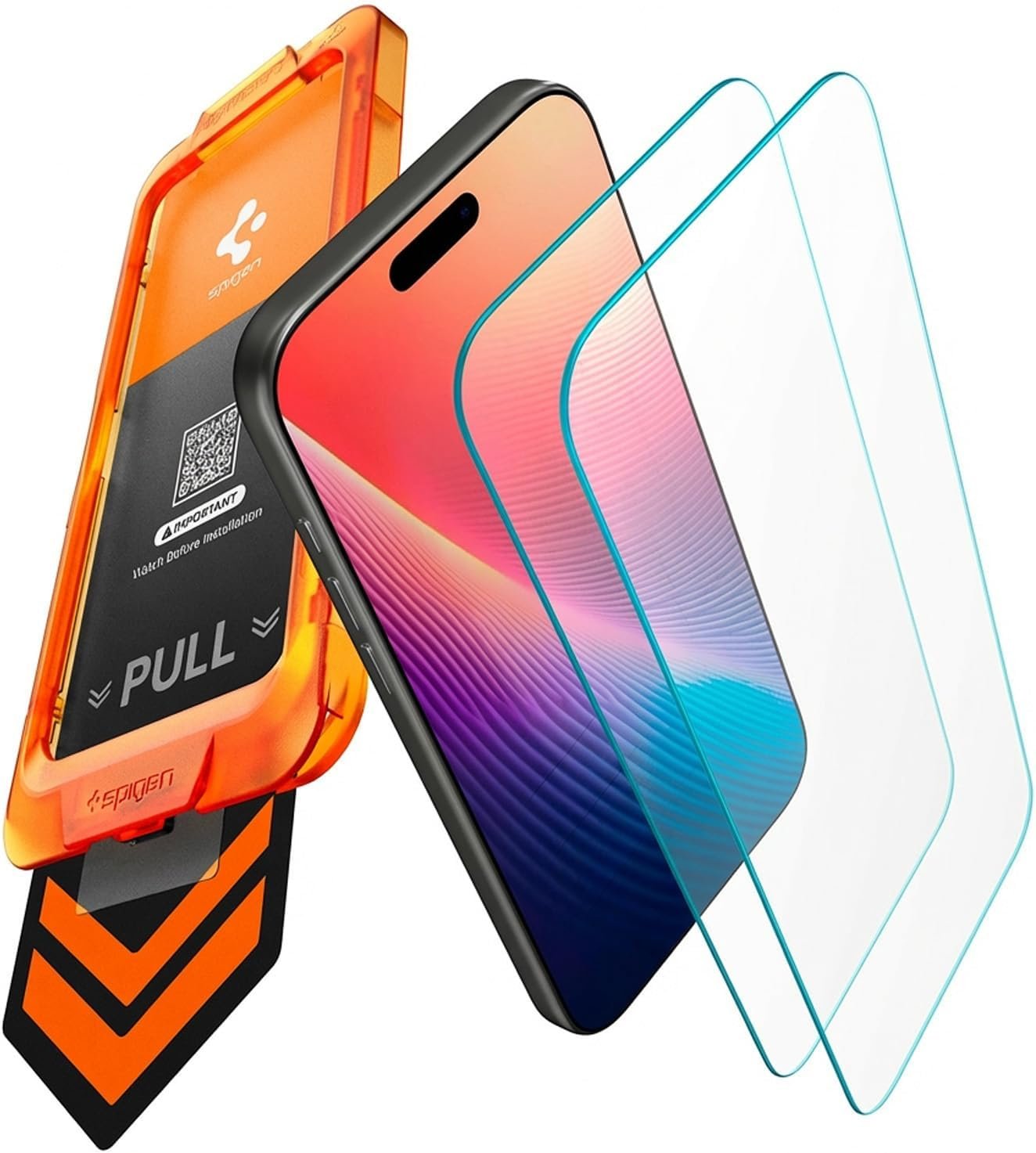 Spigen AlignMaster S screen protector for the iPhone 17 with its one-pull alignment tray