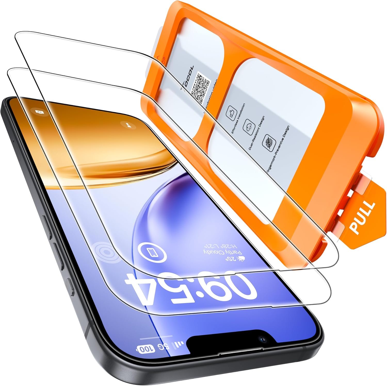 TOCOL iPhone 17e screen protector with its auto-align and dust removal tray