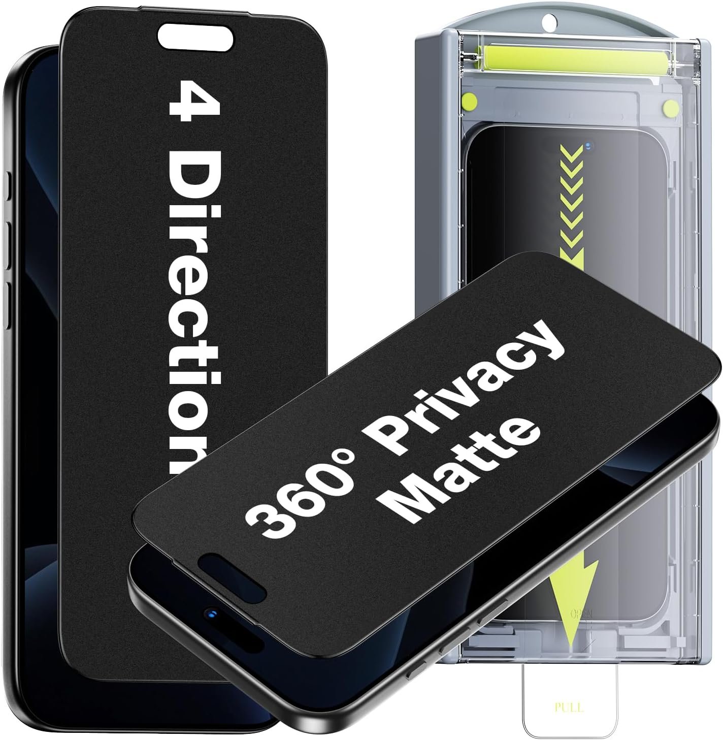 WSKEN matte privacy screen protector for the iPhone 18 Pro Max showing the darkened side view