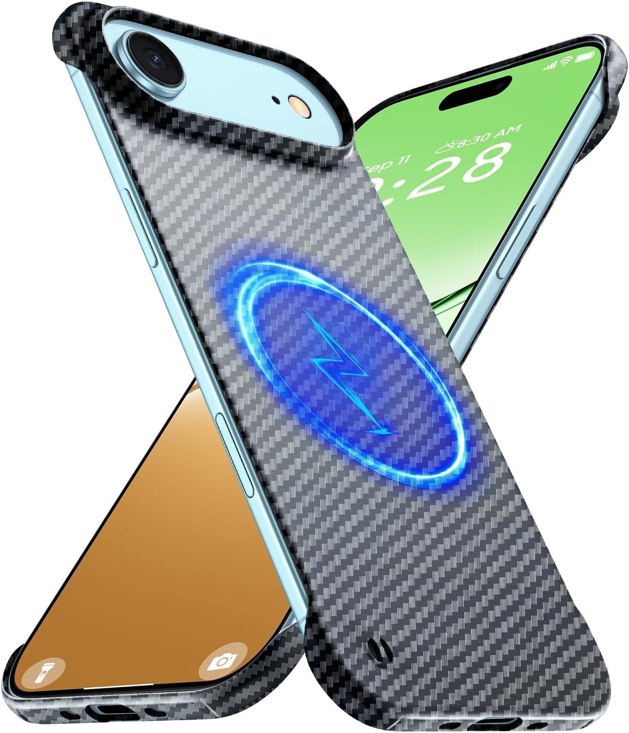 GRECAZO frameless carbon fibre textured case for the iPhone Air