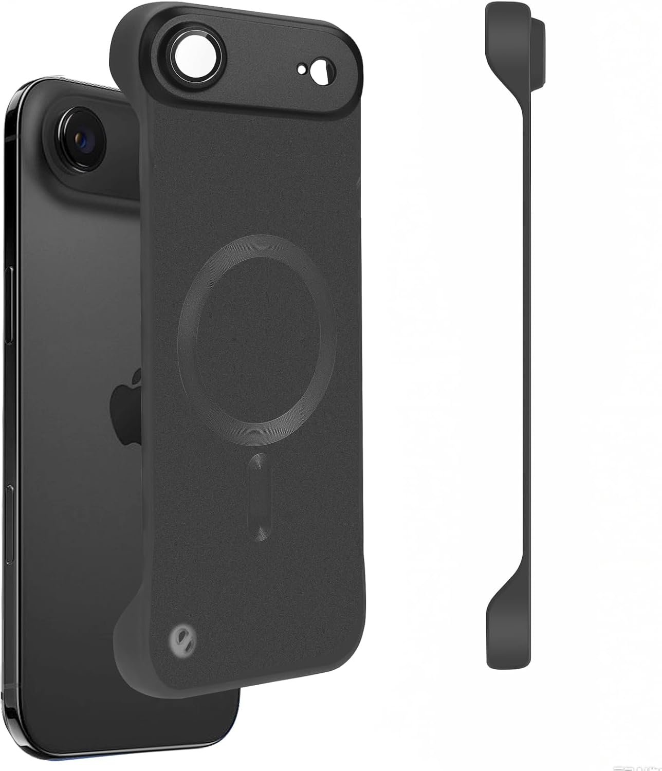 Omio ultra-thin matte frameless bumper case for the iPhone Air with an integrated lens film