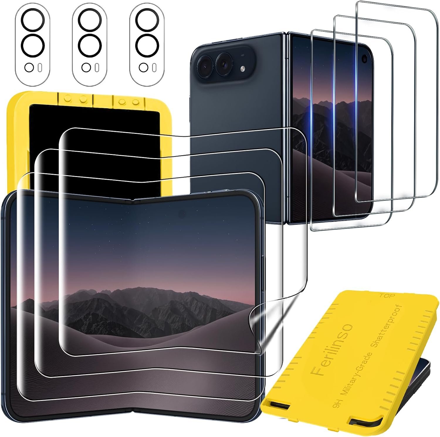 Ferilinso iPhone Duo protector set with back tempered glass and sapphire lens covers