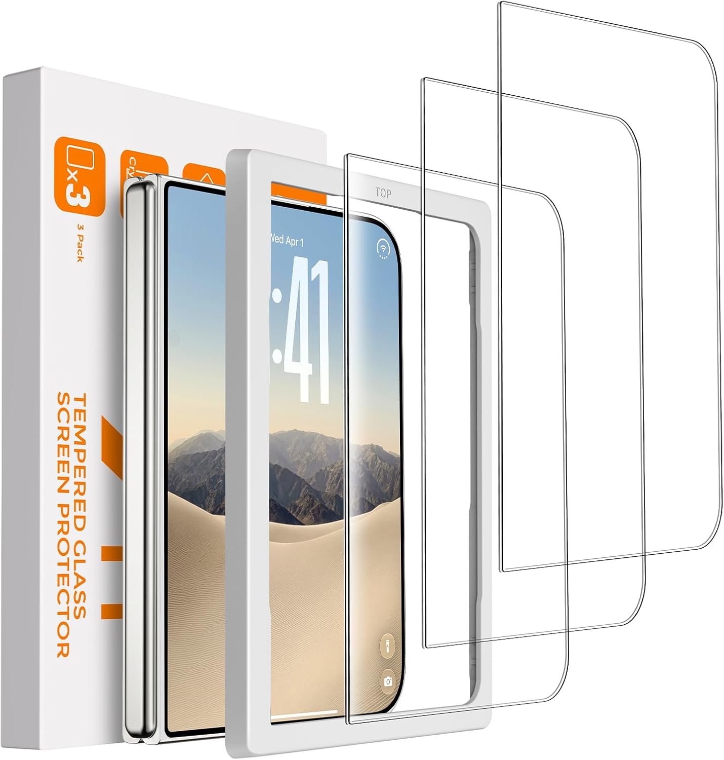 Mkeke three pack of 9H+ tempered glass screen protectors for the iPhone Duo