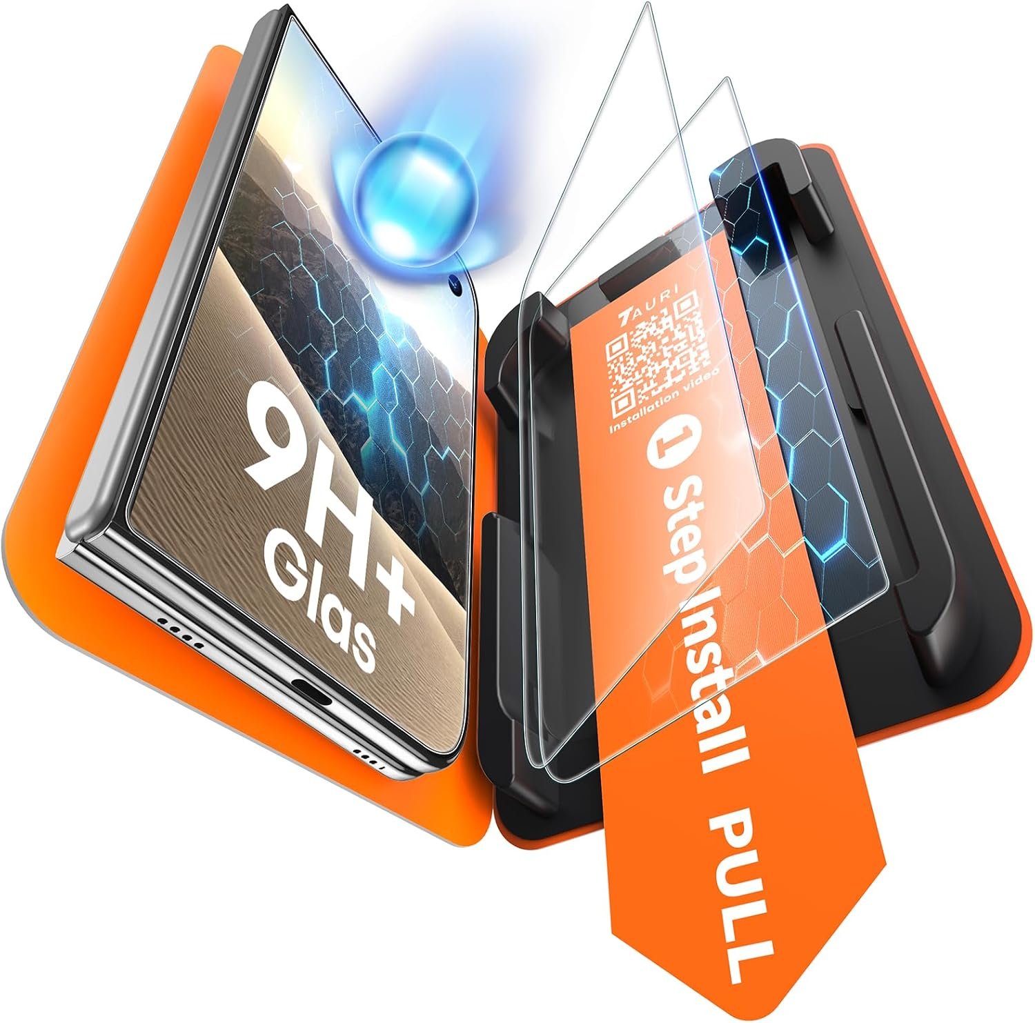 TAURI two pack of 9H tempered glass screen protectors for the iPhone Duo