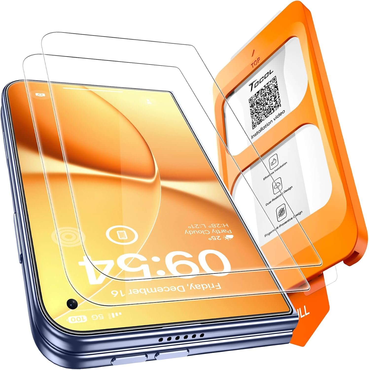 TOCOL iPhone Duo outer screen protector with its auto-align installation tray