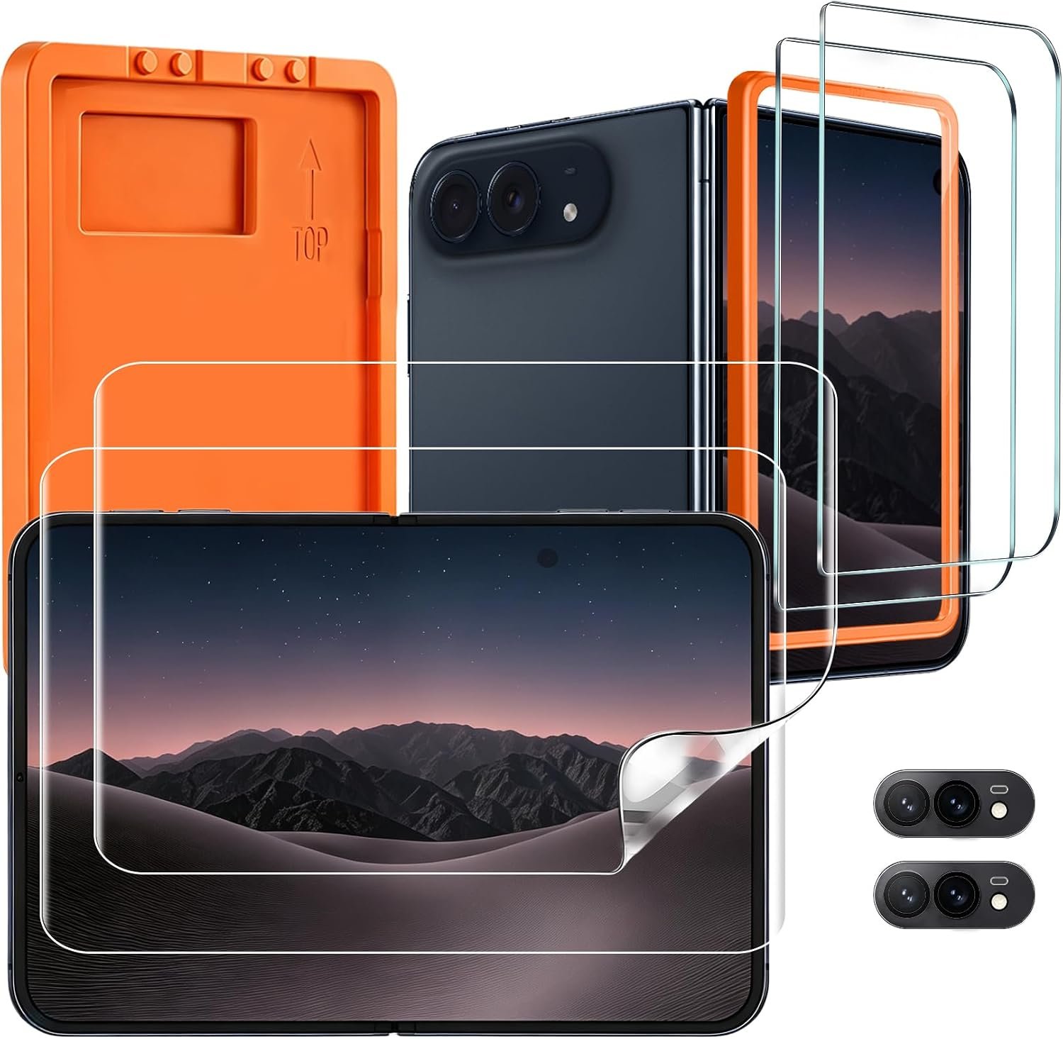 TZGZT inner screen TPU film, outer glass and lens protectors for the iPhone Duo
