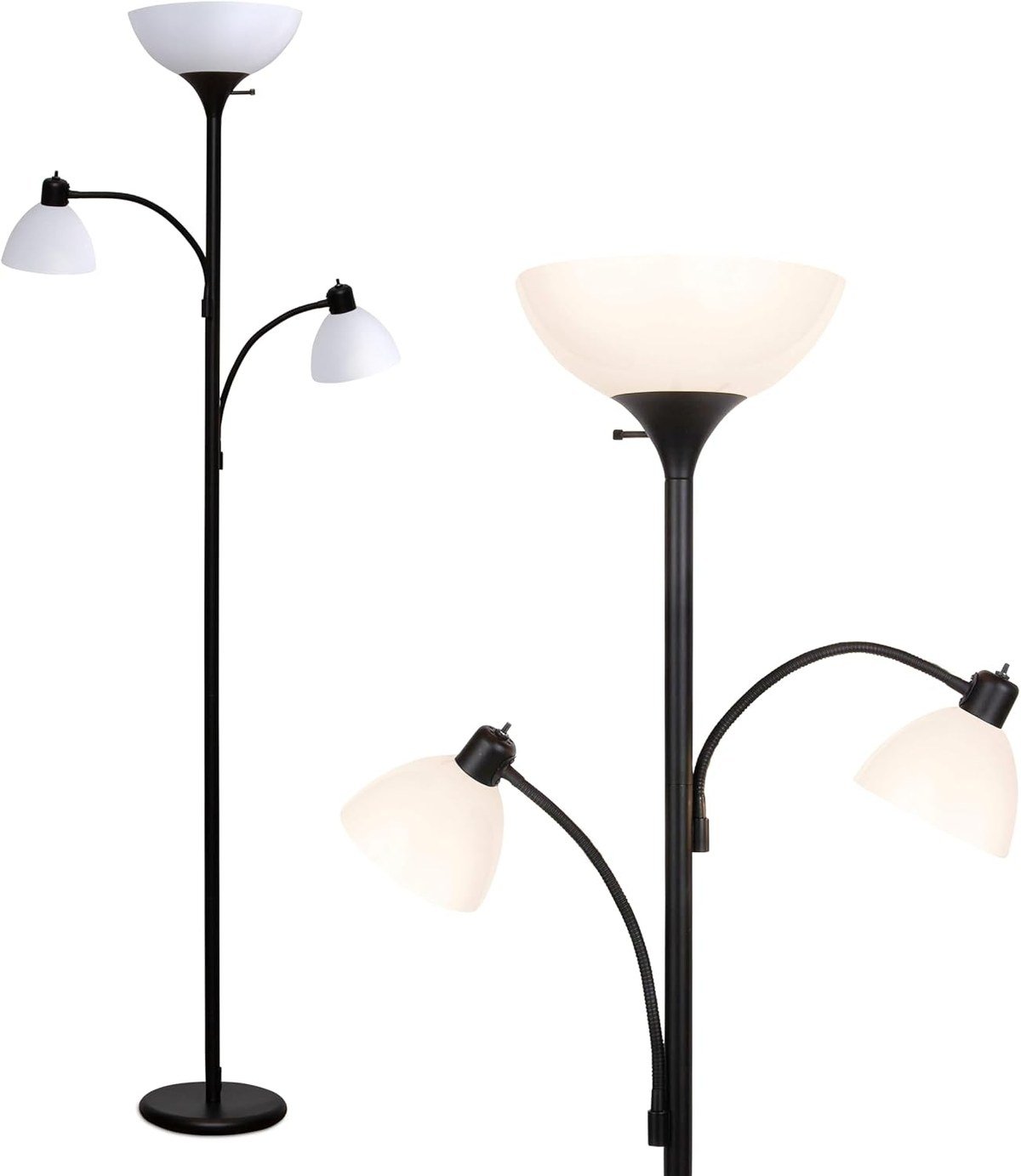 Brightech Sky Dome Double torchiere with two side reading lights