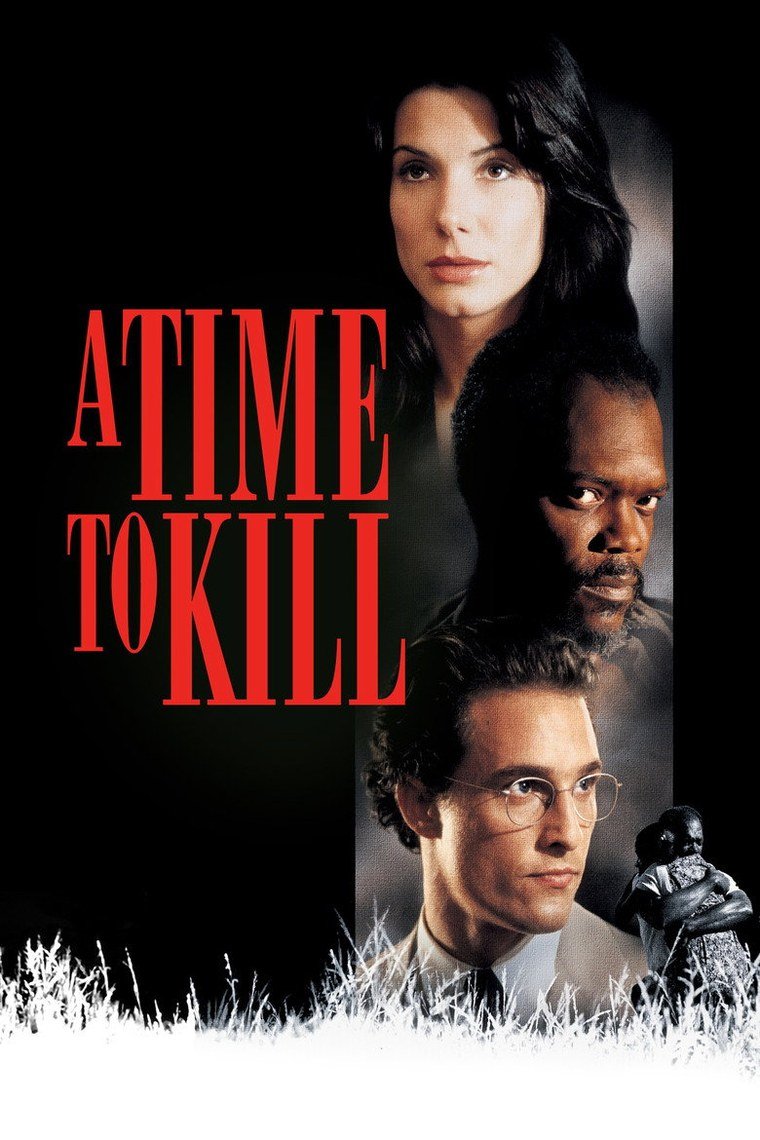A Time to Kill poster showing a young attorney before a Mississippi courthouse