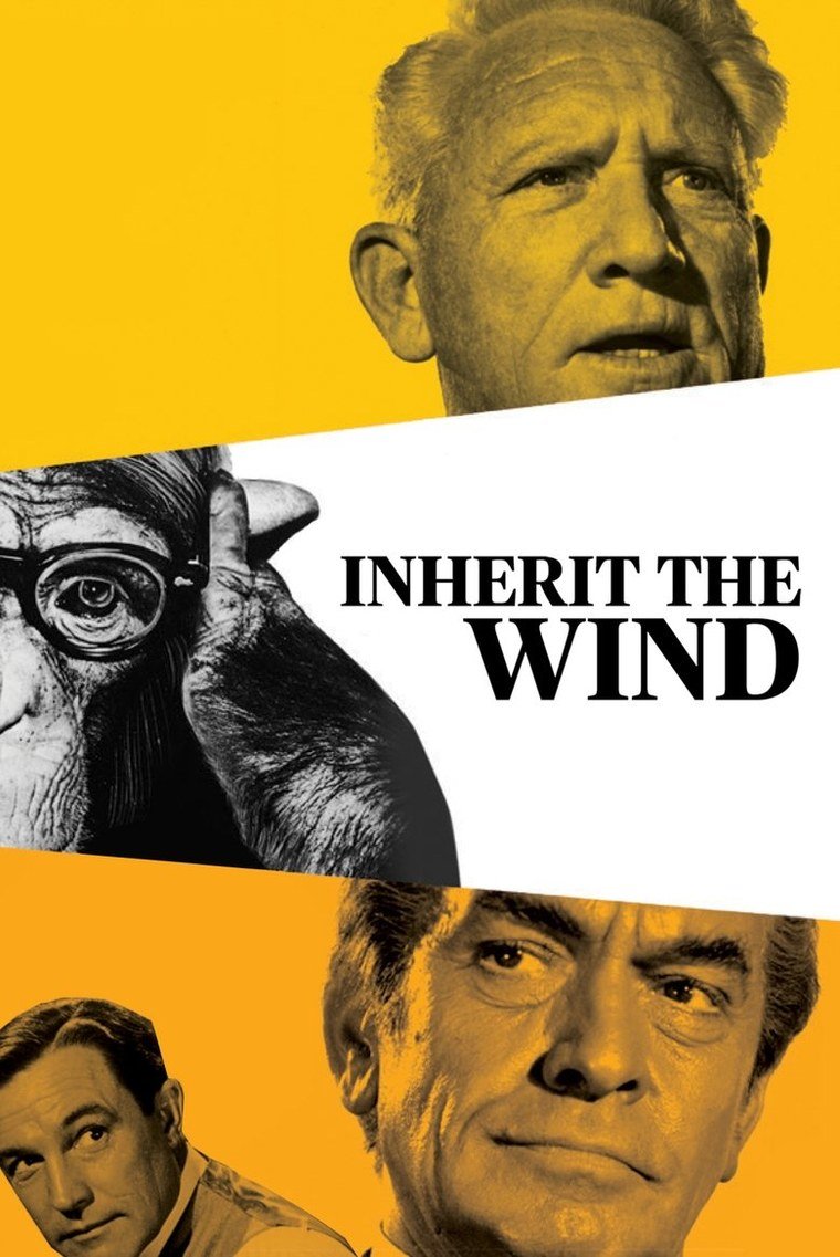 Inherit the Wind poster showing two attorneys facing each other in a crowded court