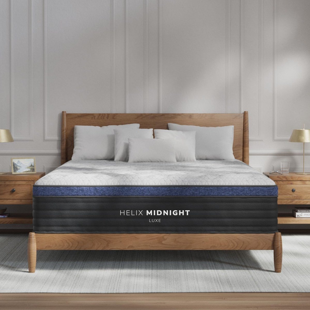 Helix Midnight Luxe queen hybrid mattress with quilted pillow top