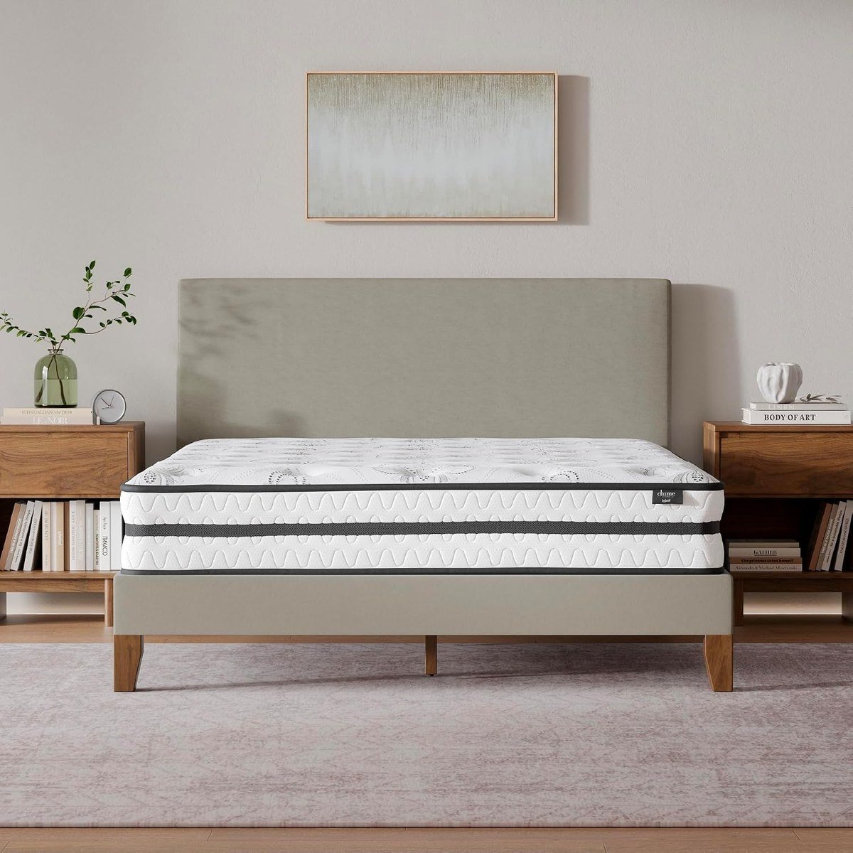Signature Design by Ashley Chime 10 inch queen hybrid mattress in white
