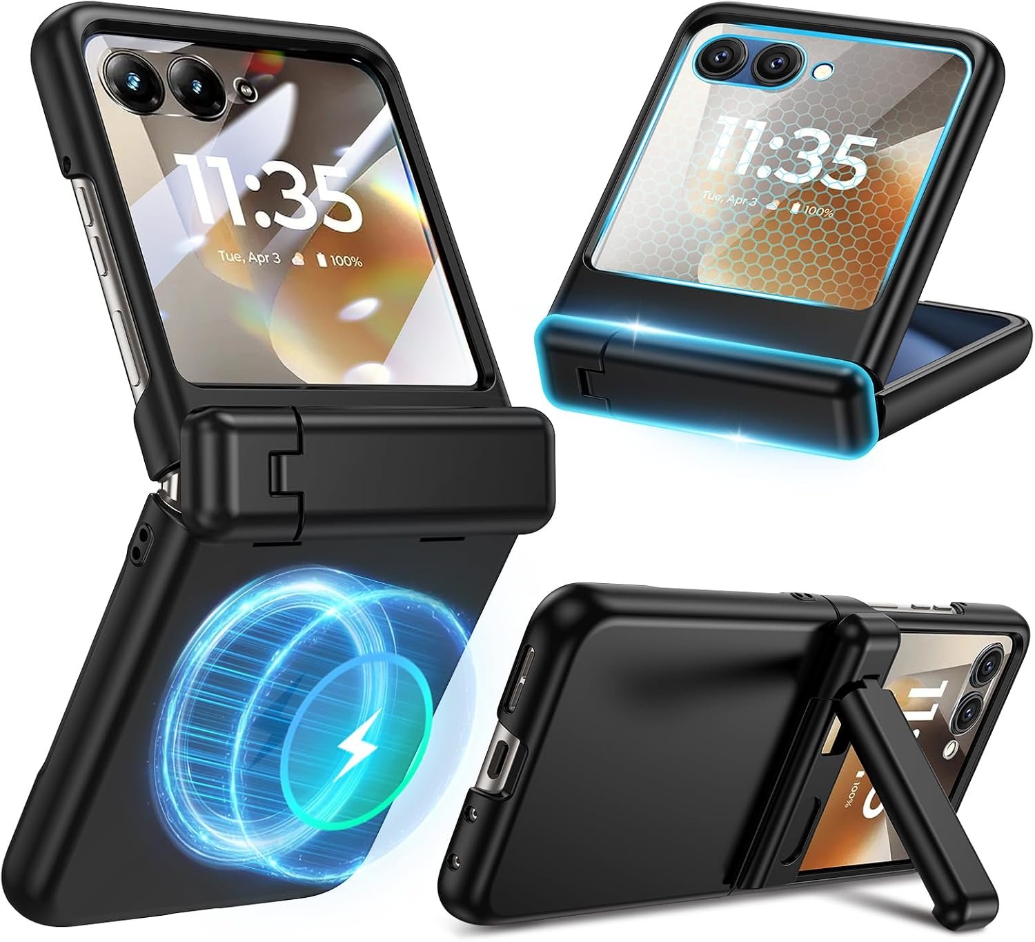 Caka magnetic Motorola Razr case with its auto-spring hinge cover and kickstand